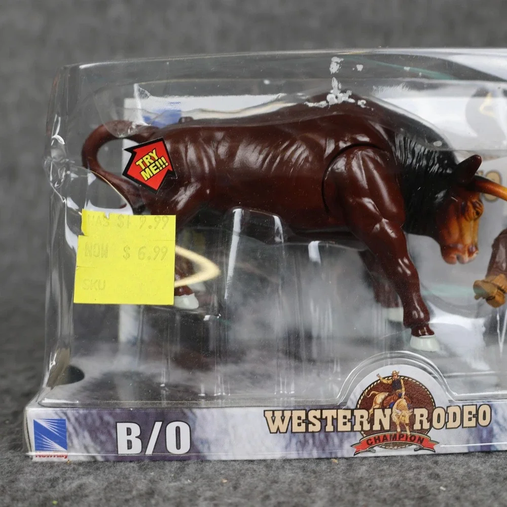 New-Ray Western Rodeo Champion Cowboy Bendy Bully Bull Action Figure Set B/O Toy
